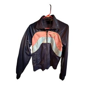 Vintage Late 90’s Roxy Navy and Pink Track Jacket